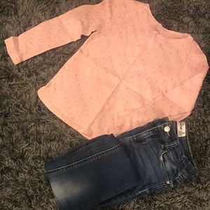 Girls Old Navy size 5T tee & size 6 Jordache jeans